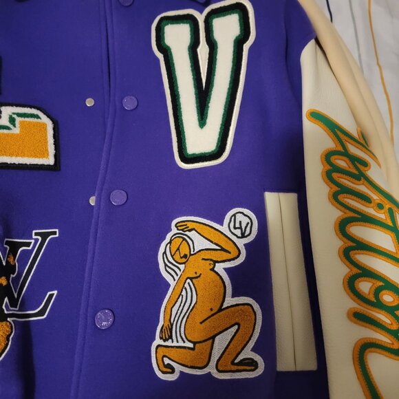 Louis Vuitton x Virgil Abloh size 44 AW22 Purple Frog Varsity - Picture 8 of 15